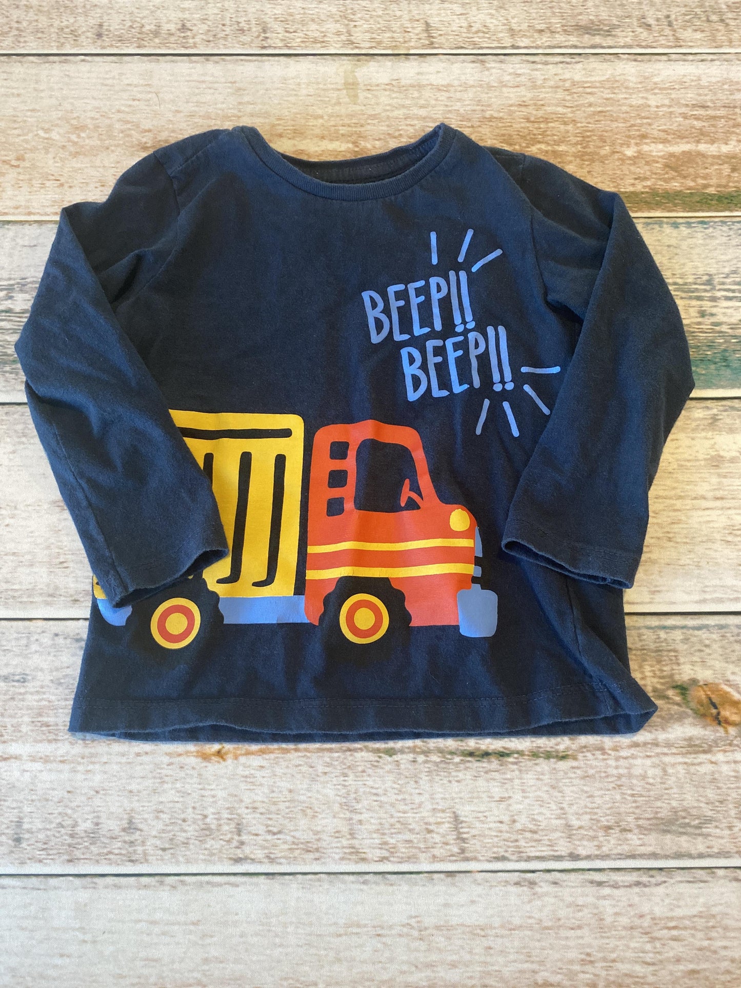 Boys Navy Blue | Trucks Long Sleeve Shirt Size: 2T Navy Blue | Trucks