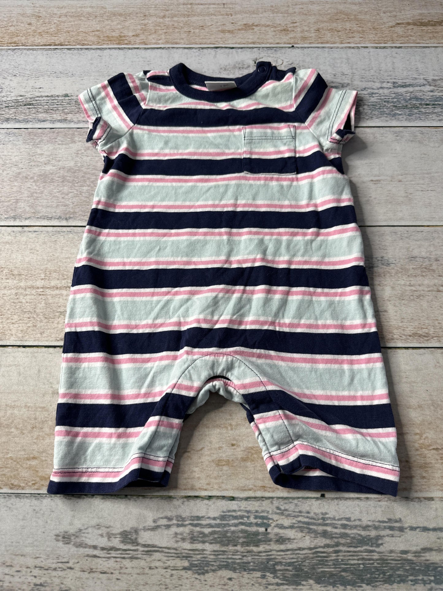Unisex Navy Blue | Turquoise | pink Romper Size: 3-6 months Navy Blue | Turquoise | pink
