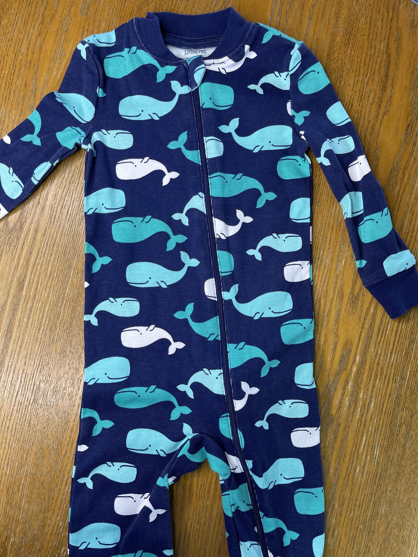Little Me Unisex Navy Blue | Turquoise | White Pajamas Size: 18 months Navy Blue | Turquoise | White
