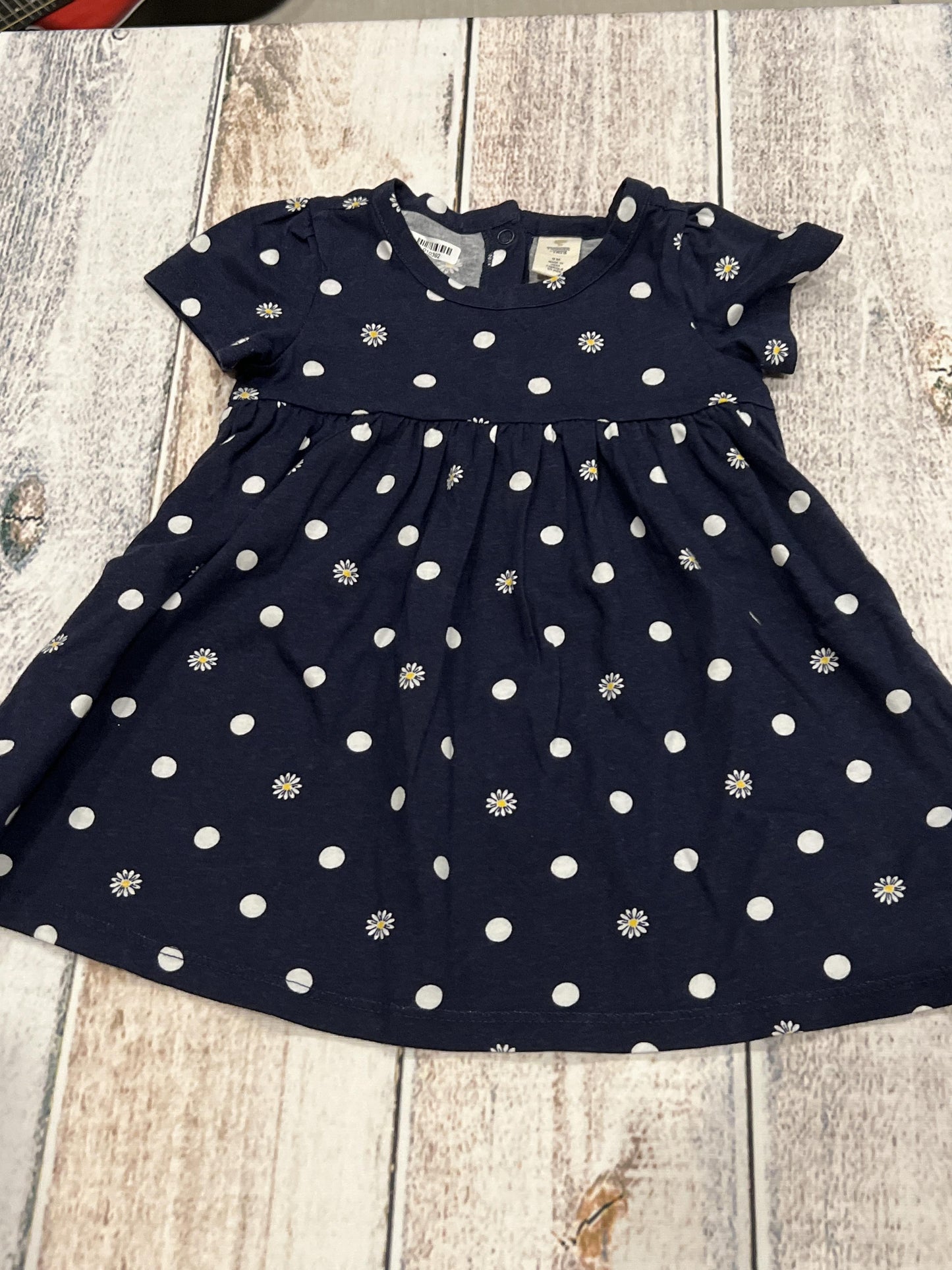 Tucker + Tate Girls Navy Blue | White | Flowers Dress Size: 9 months Navy Blue | White | Flowers