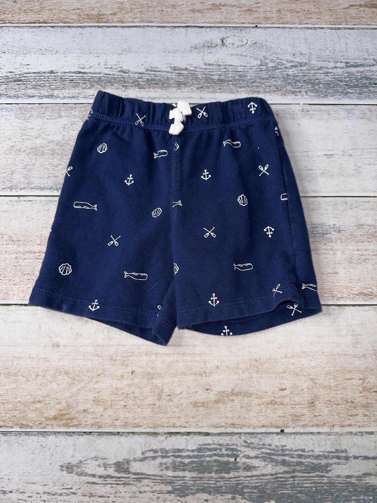 Carters Boys Navy Blue | White | Pattern Shorts Size: 24 months Navy Blue | White | Pattern