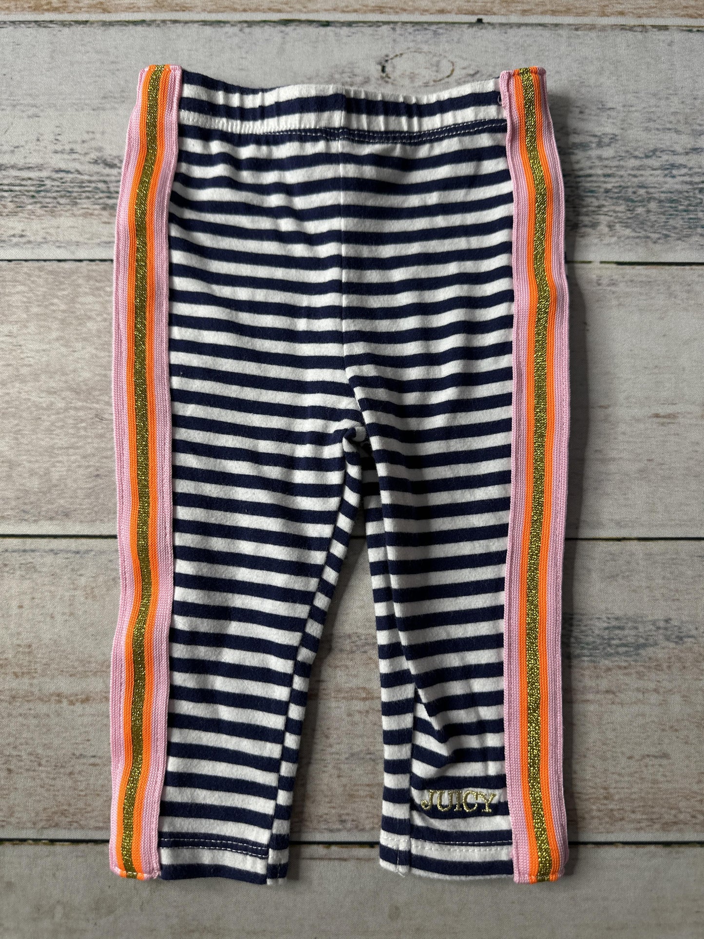 Juicy Couture Unisex Navy Blue | White | pink Pants Size: 3-6 months Navy Blue | White | pink