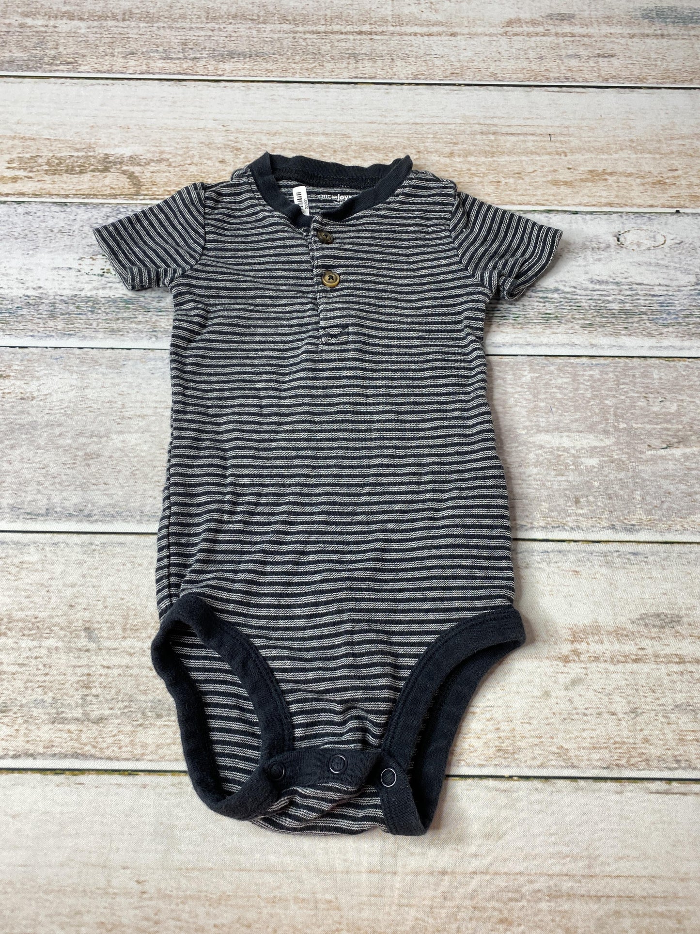 Just Born Boys Navy Blue | White | Stripe Onesie Size: 12 months Navy Blue | White | Stripe