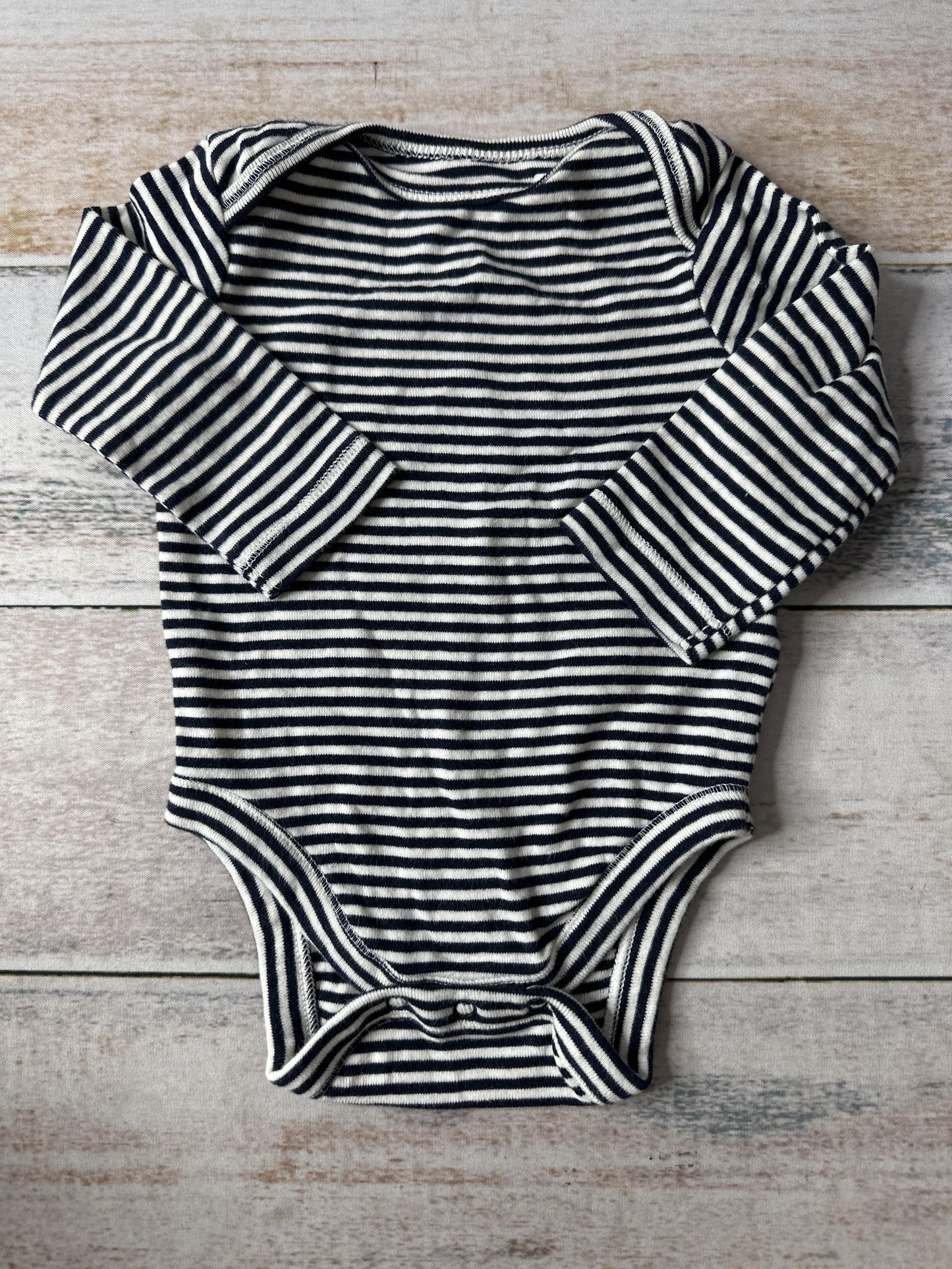 Old Navy Boys Navy Blue | White | Stripe Onesie Size: 0-3 months Navy Blue | White | Stripe