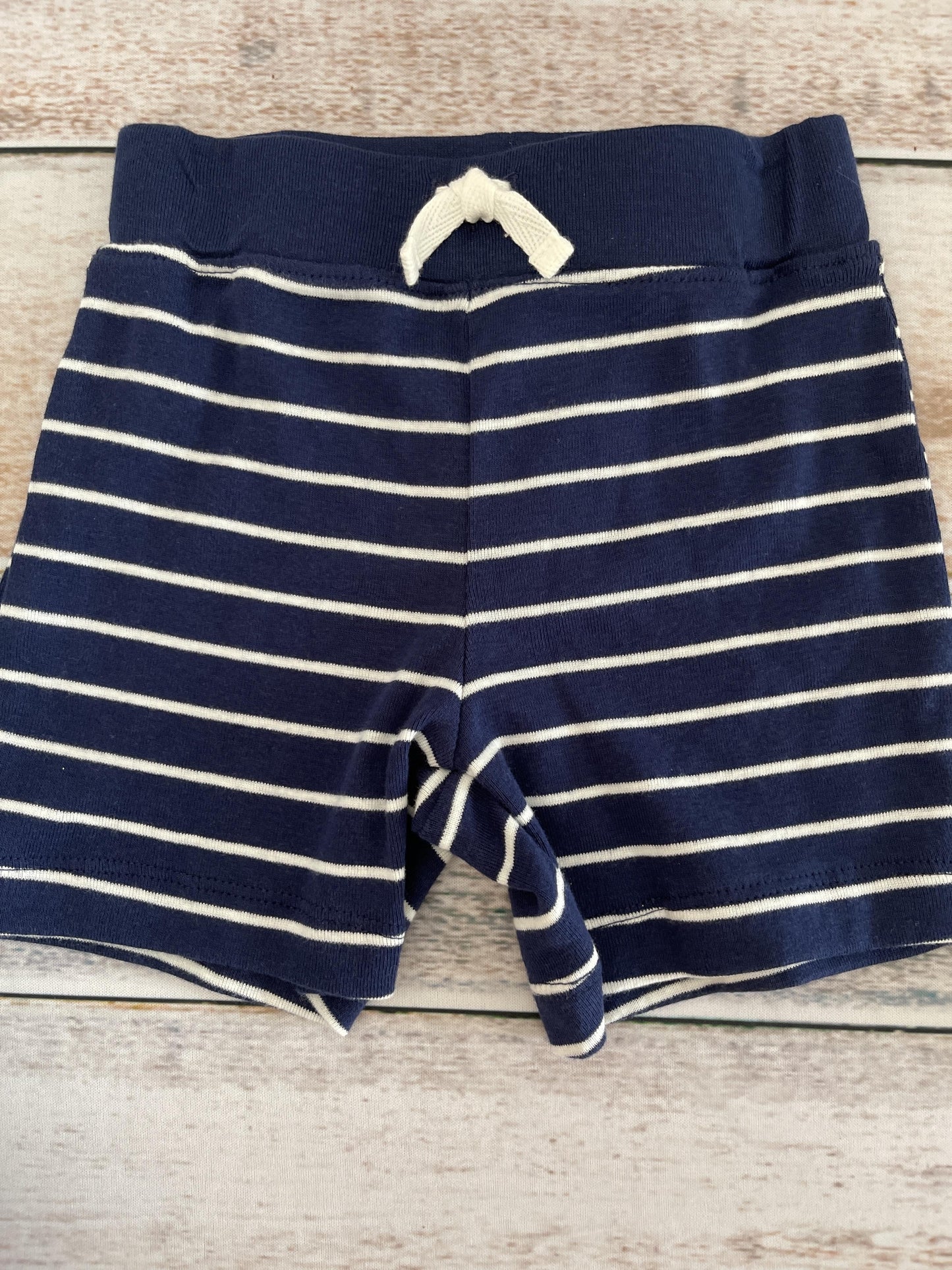 Carters Unisex Navy Blue | White | Stripe Shorts Size: 12 months Navy Blue | White | Stripe