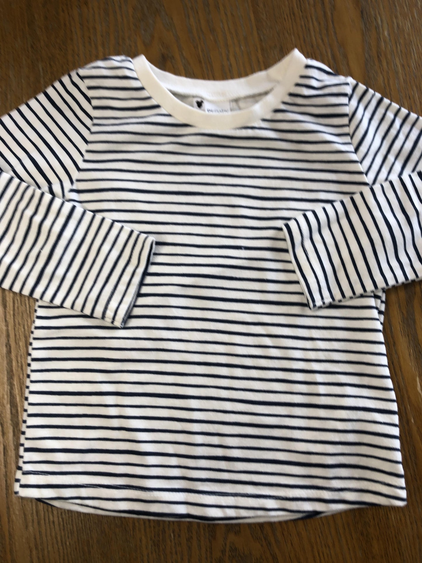 PL Baby Boys Navy Blue | White | Striped Long Sleeve T-Shirt Size: 24 months Navy Blue | White | Striped
