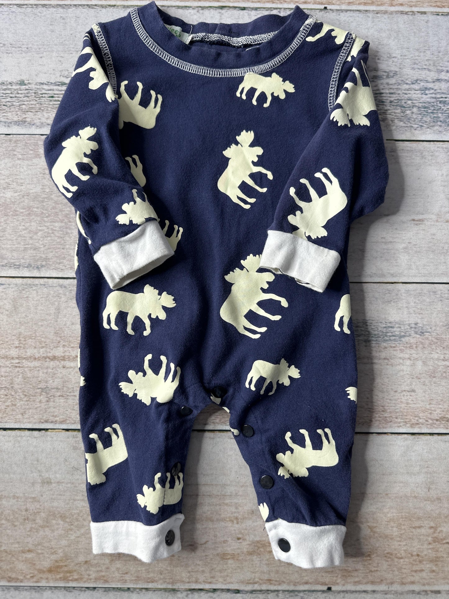 Unisex Navy Blue | White Long Sleeve Outfit Size: 3-6 months Navy Blue | White