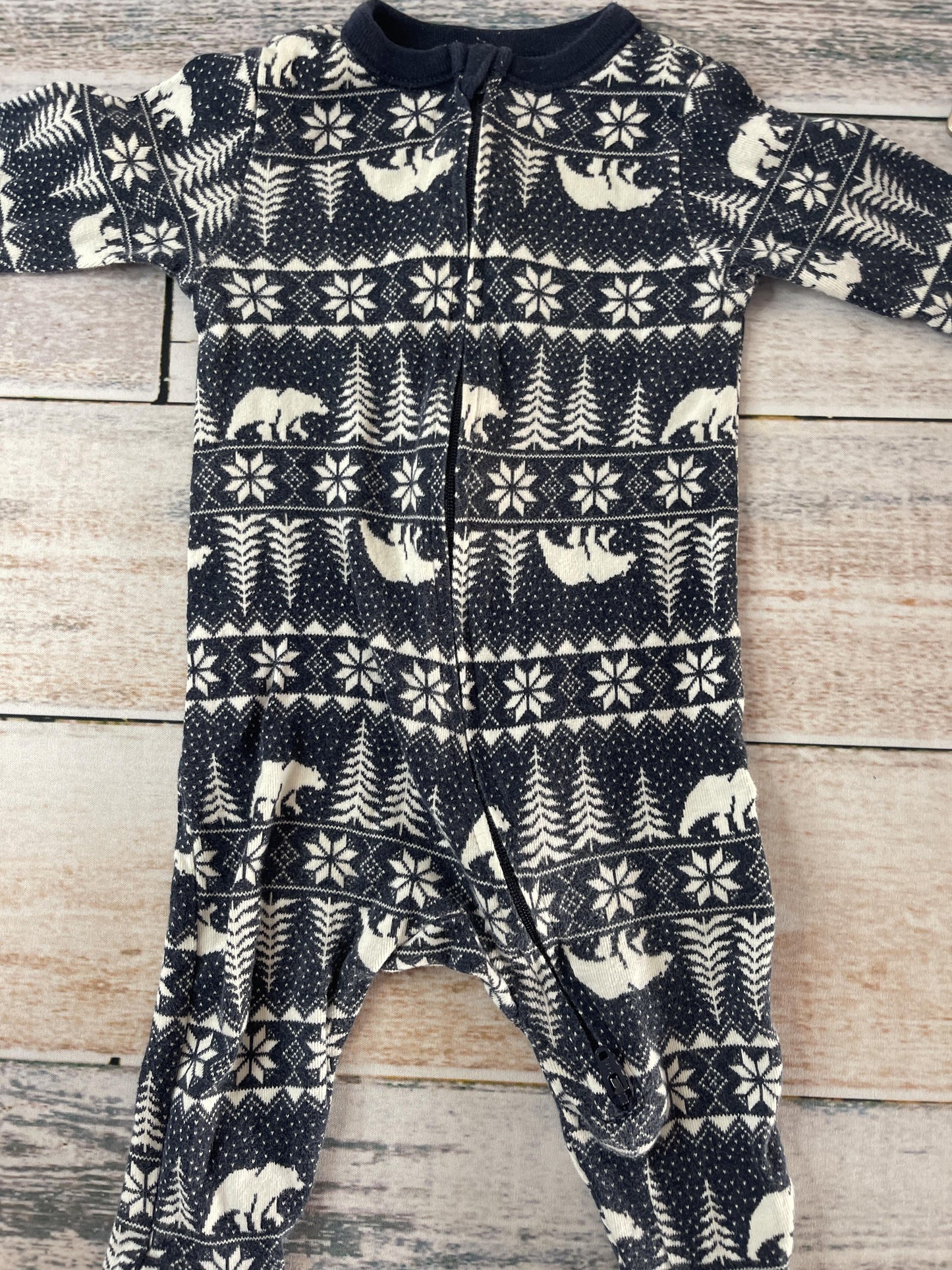 Old Navy Boys Navy Blue | White Pajamas Size: 3-6 months Navy Blue | White