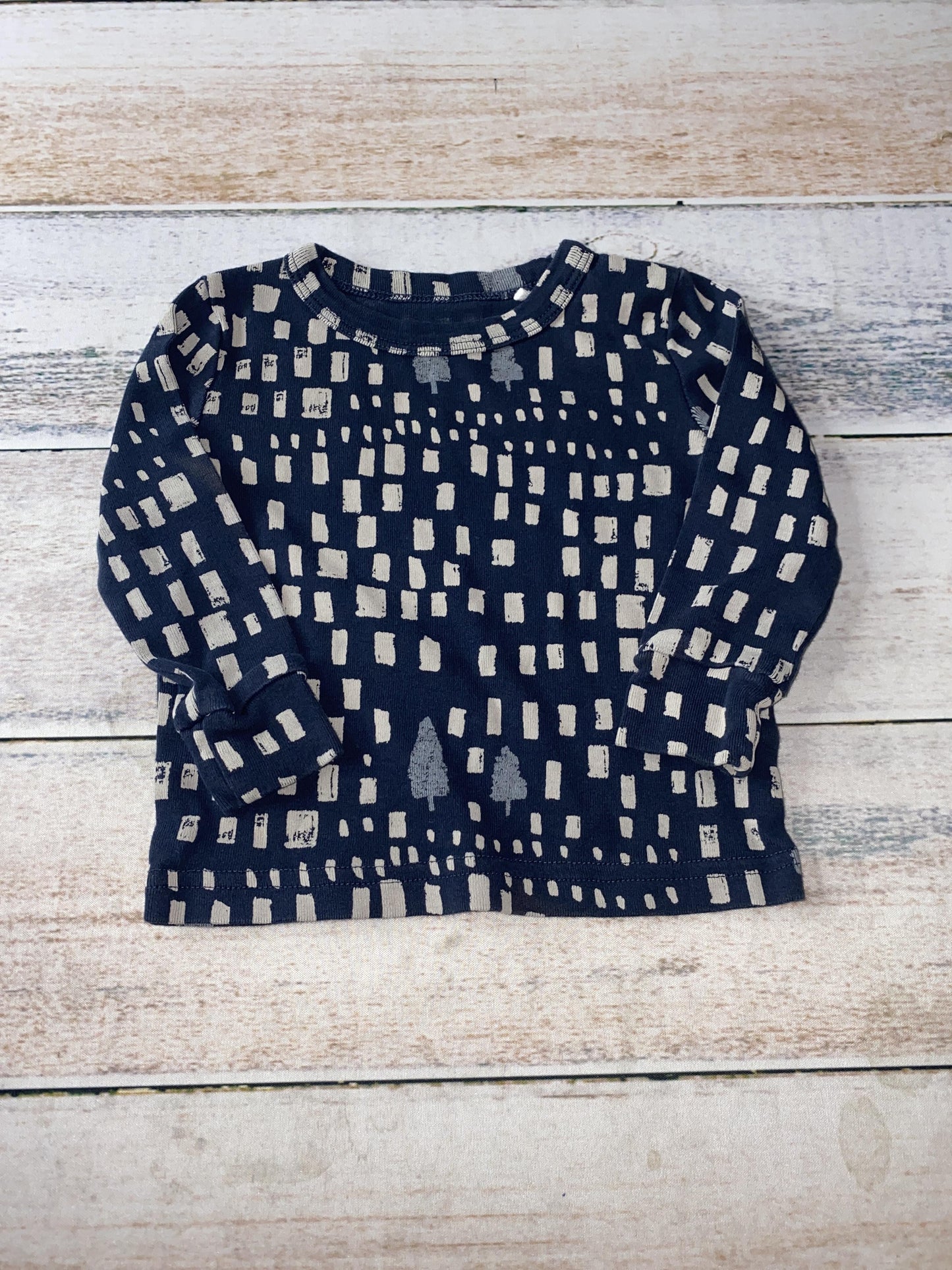 Oliver & Rain Unisex Navy Blue | White Pajamas Size: 12 months Navy Blue | White