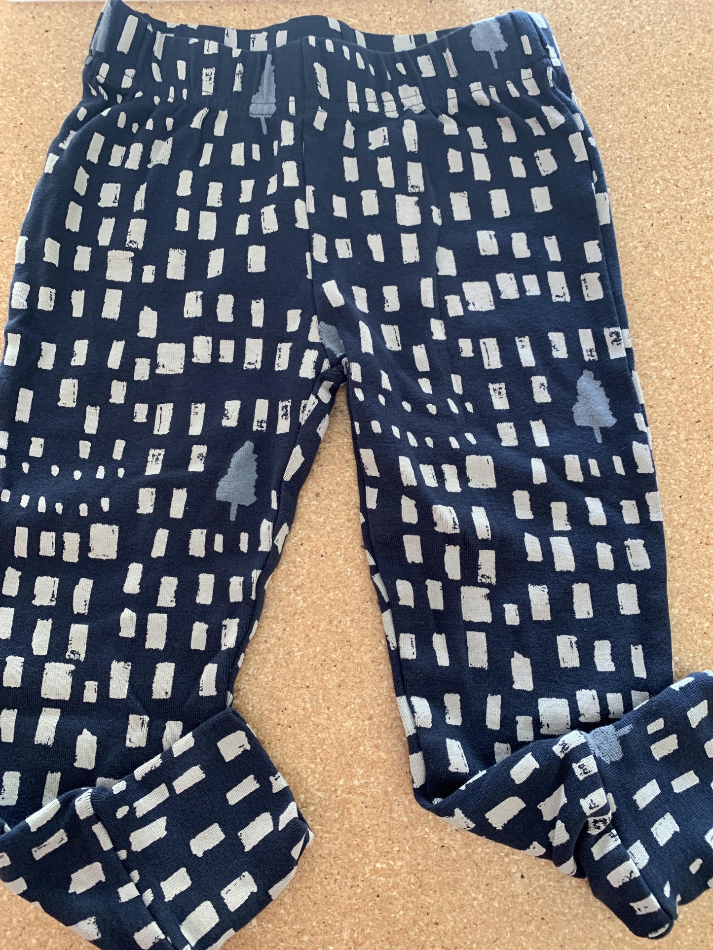 Oliver & Rain Boys Navy Blue | Wool White | Pattern Pajamas Size: 3T Navy Blue | Wool White | Pattern