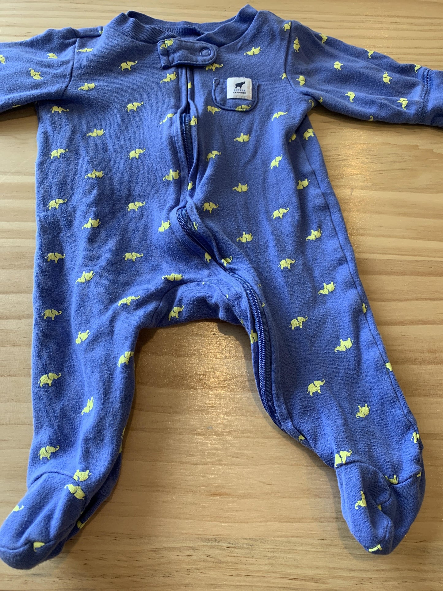 Boys Navy Blue | Yellow | Elephant Pajamas Size: 3 months Navy Blue | Yellow | Elephant