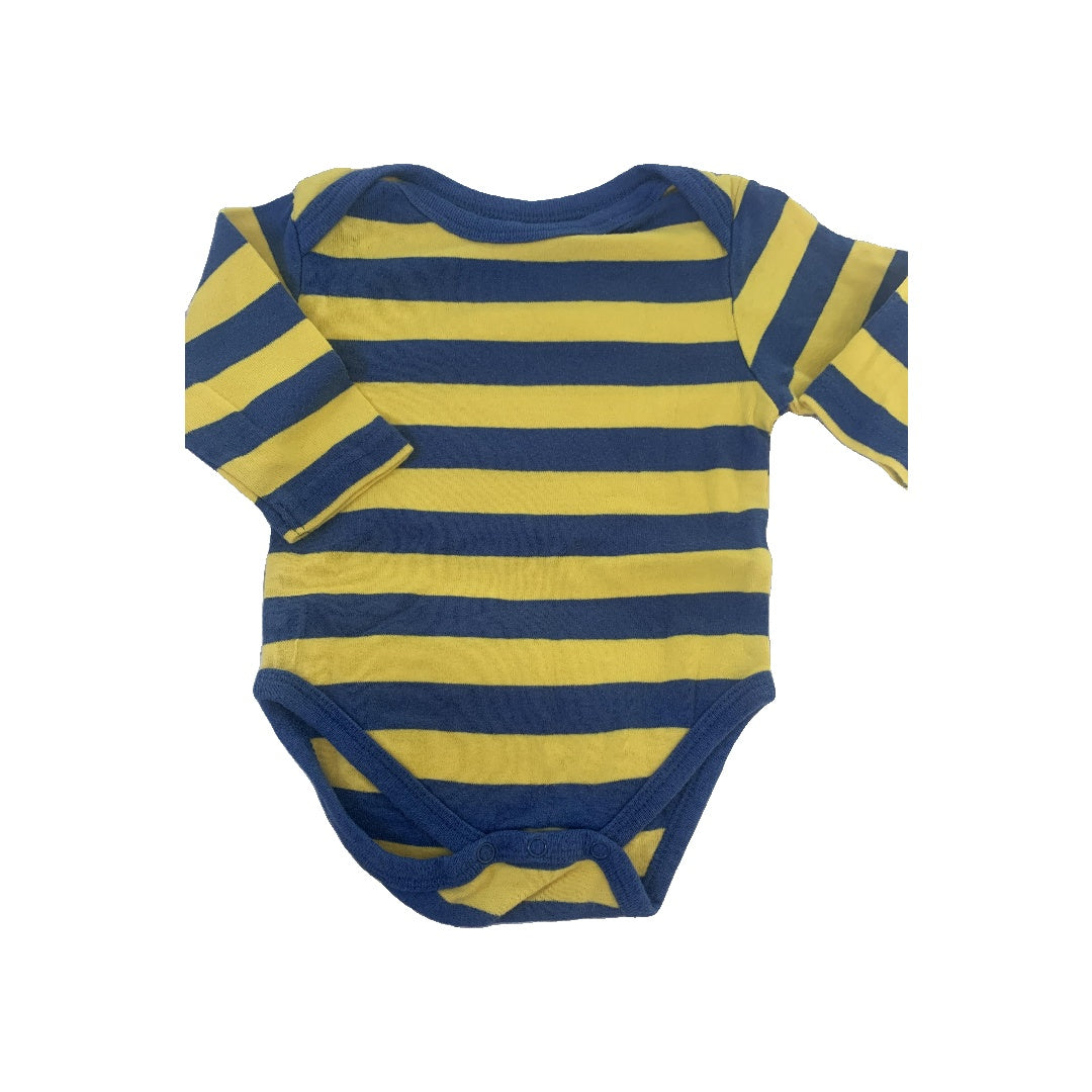 Leveret Boys Navy Blue | Yellow | Striped Onesie Size: 3-6 months Navy Blue | Yellow | Striped
