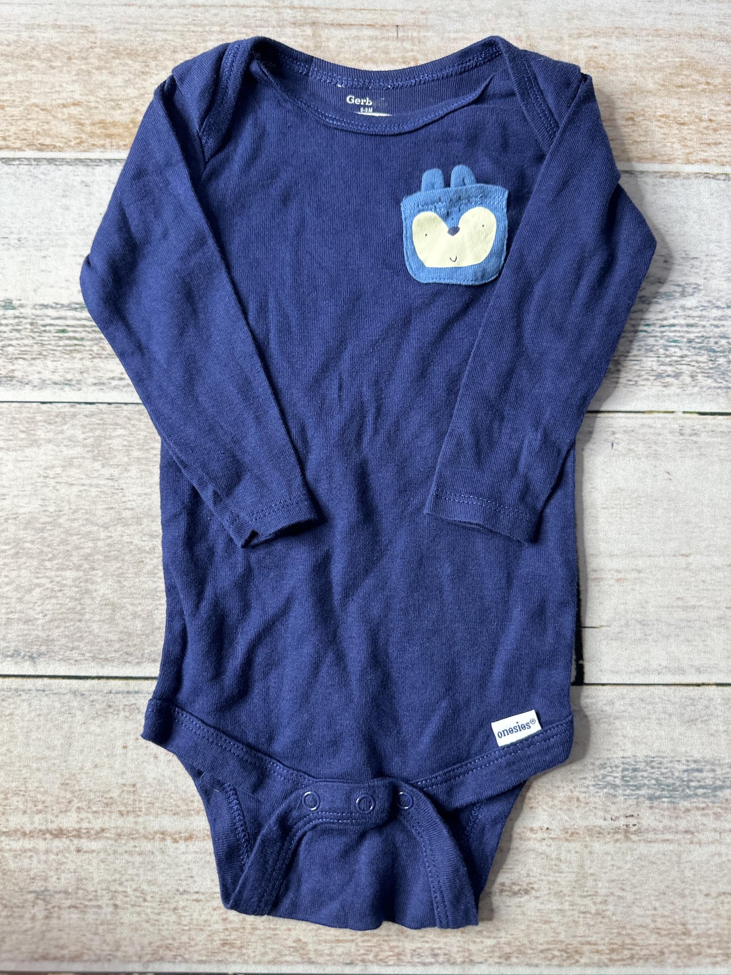 Gerber Unisex Navy Blue Onesie Size: 6-9 months Navy Blue