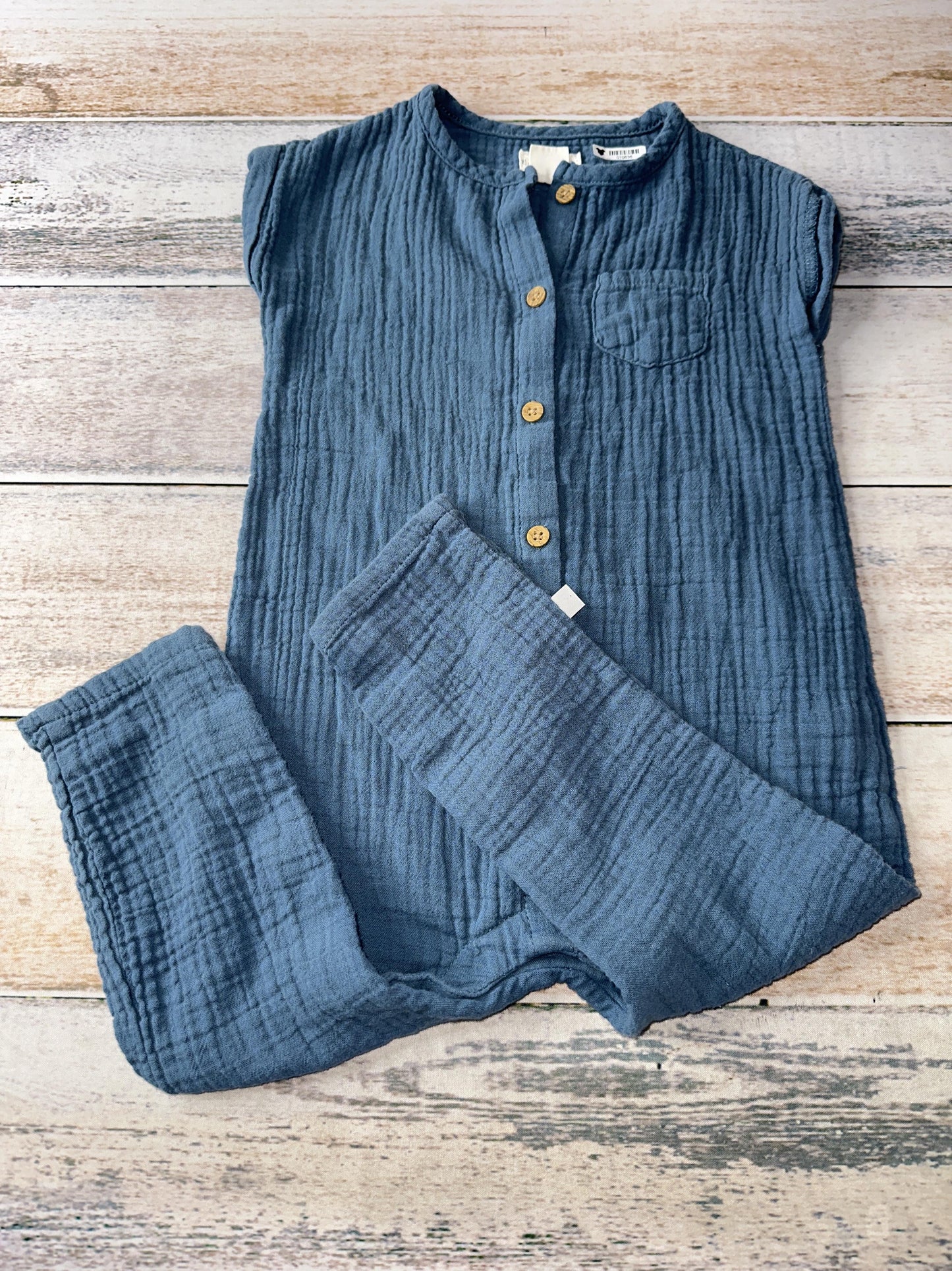 Carters Girls Navy Blue Romper Size: 24 months Navy Blue