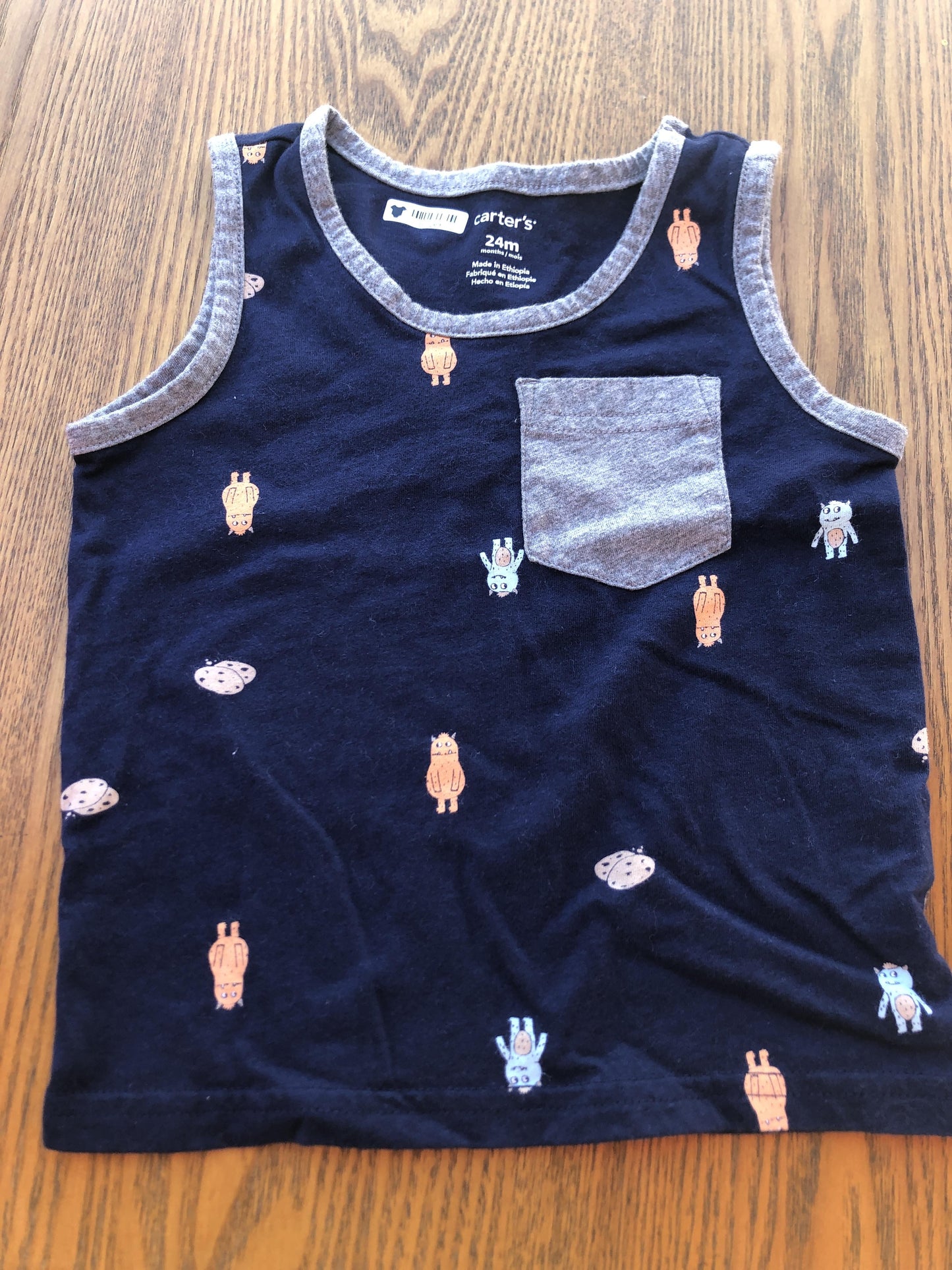 Carters Boys Navy Blue Tank Top Size: 18-24 months Navy Blue