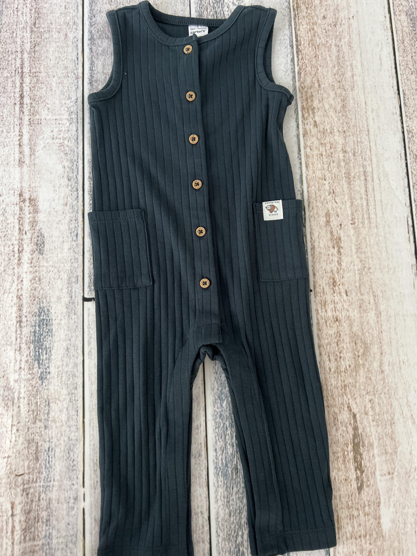 Carters Boys Navy Blue Romper Size: 9 months Navy Blue