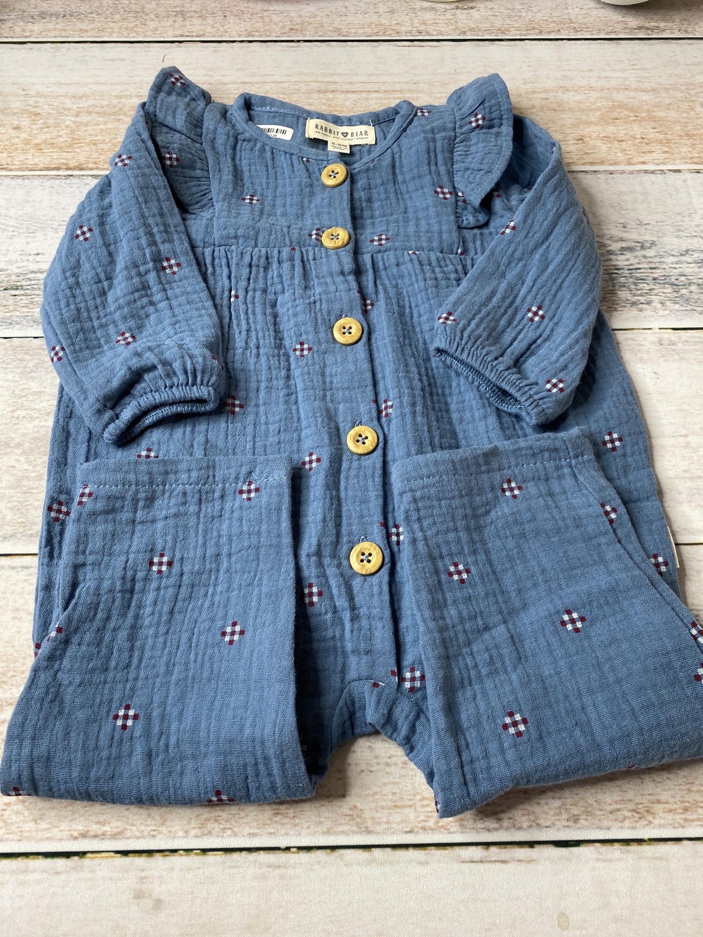 Rabbit Bear Girls Navy Blue Long Sleeve Outfit Size: 6-9 months Navy Blue