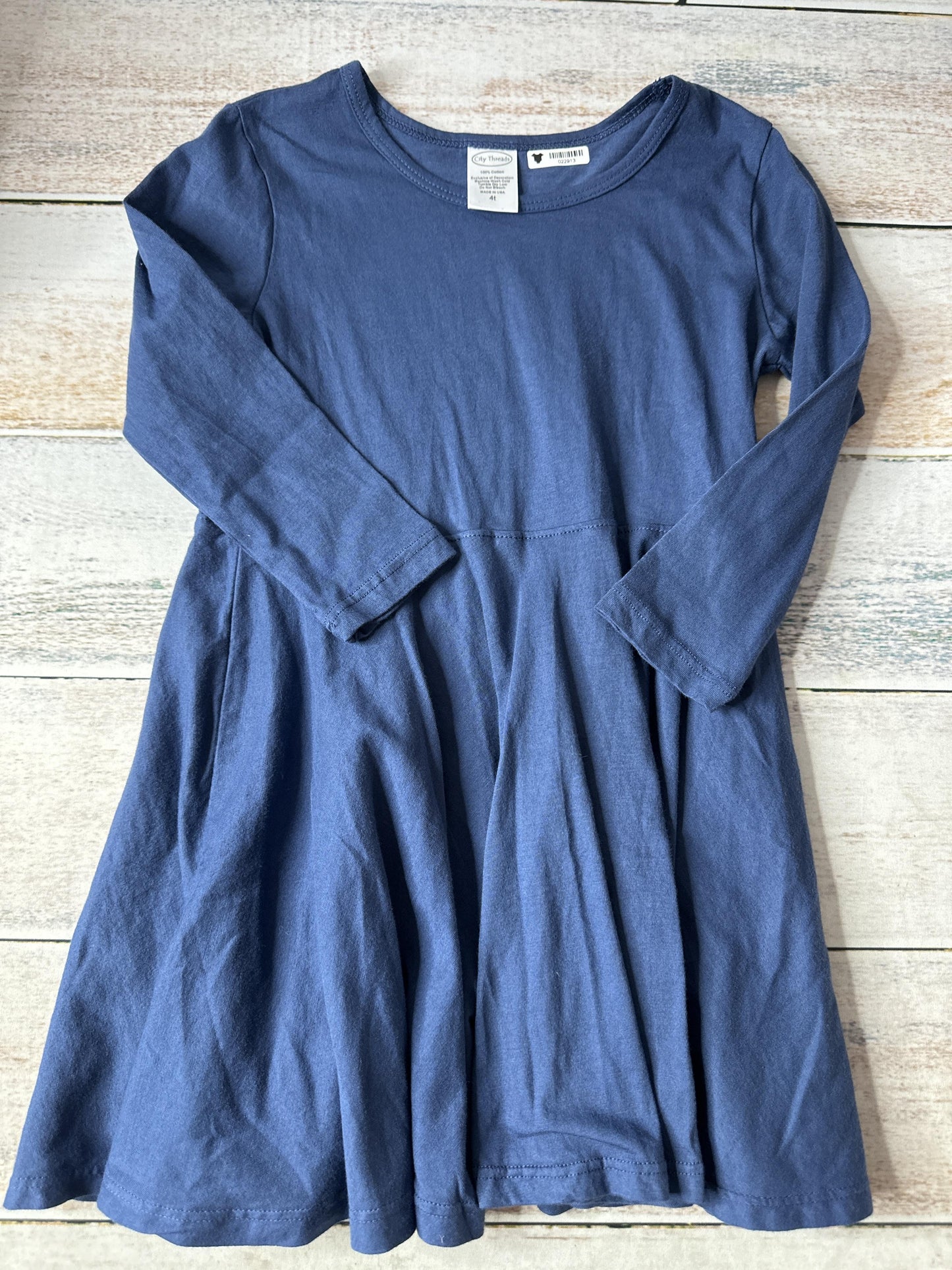 City Threads Girls Navy Blue Dress Size: 4T Navy Blue