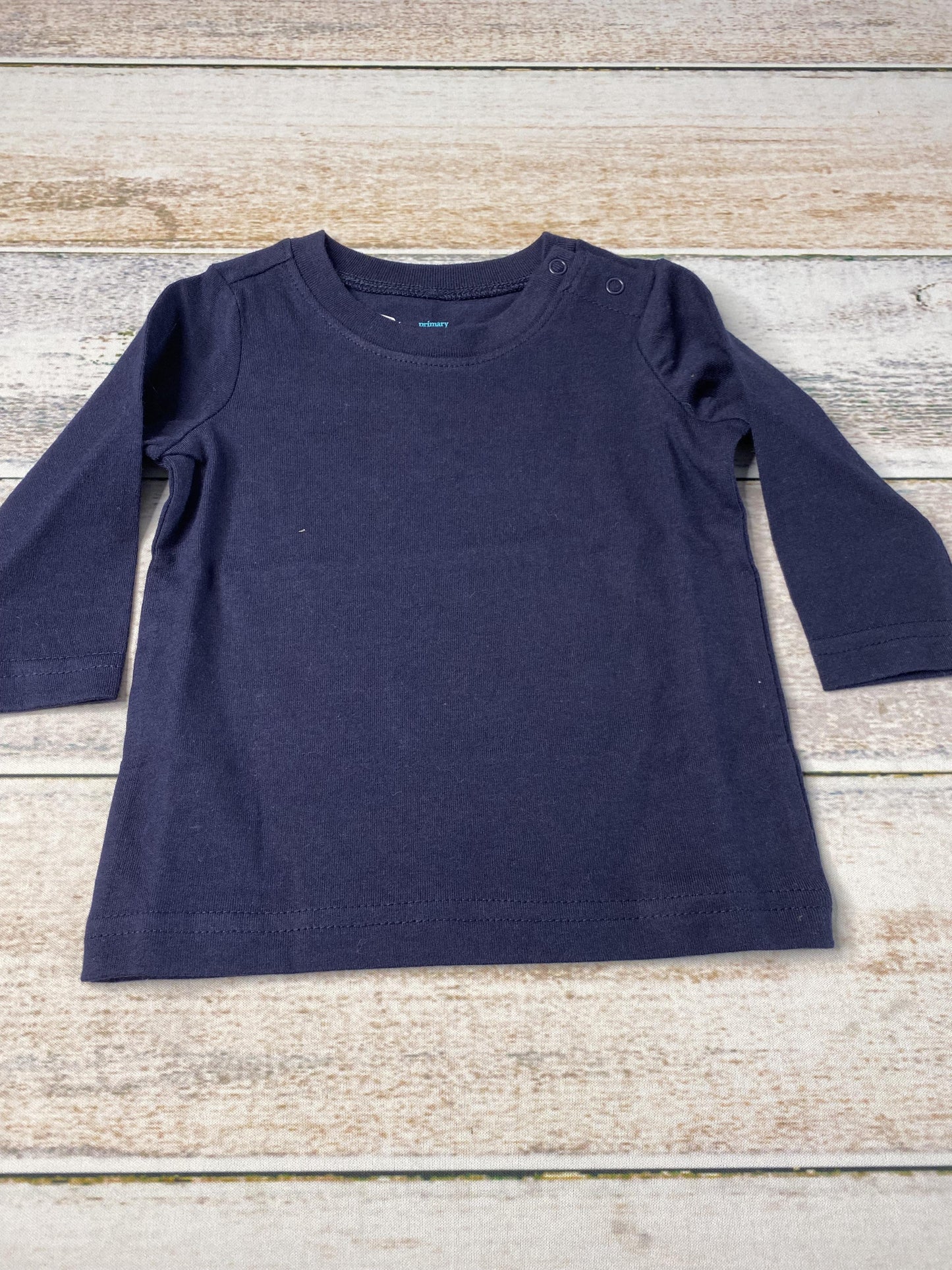 Primary Unisex Navy Blue Long Sleeve Shirt Size: 3-6 months Navy Blue