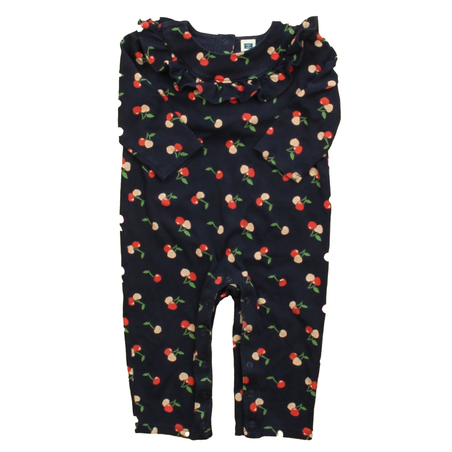 Janie and Jack Girls Navy Cherries Long Sleeve Outfit Size: 12-18 Months Navy Cherries