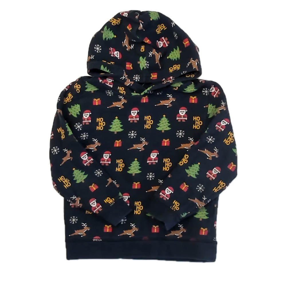 H&M Boys Navy Christmas Hoodie Size: 5-6 Years Navy Christmas