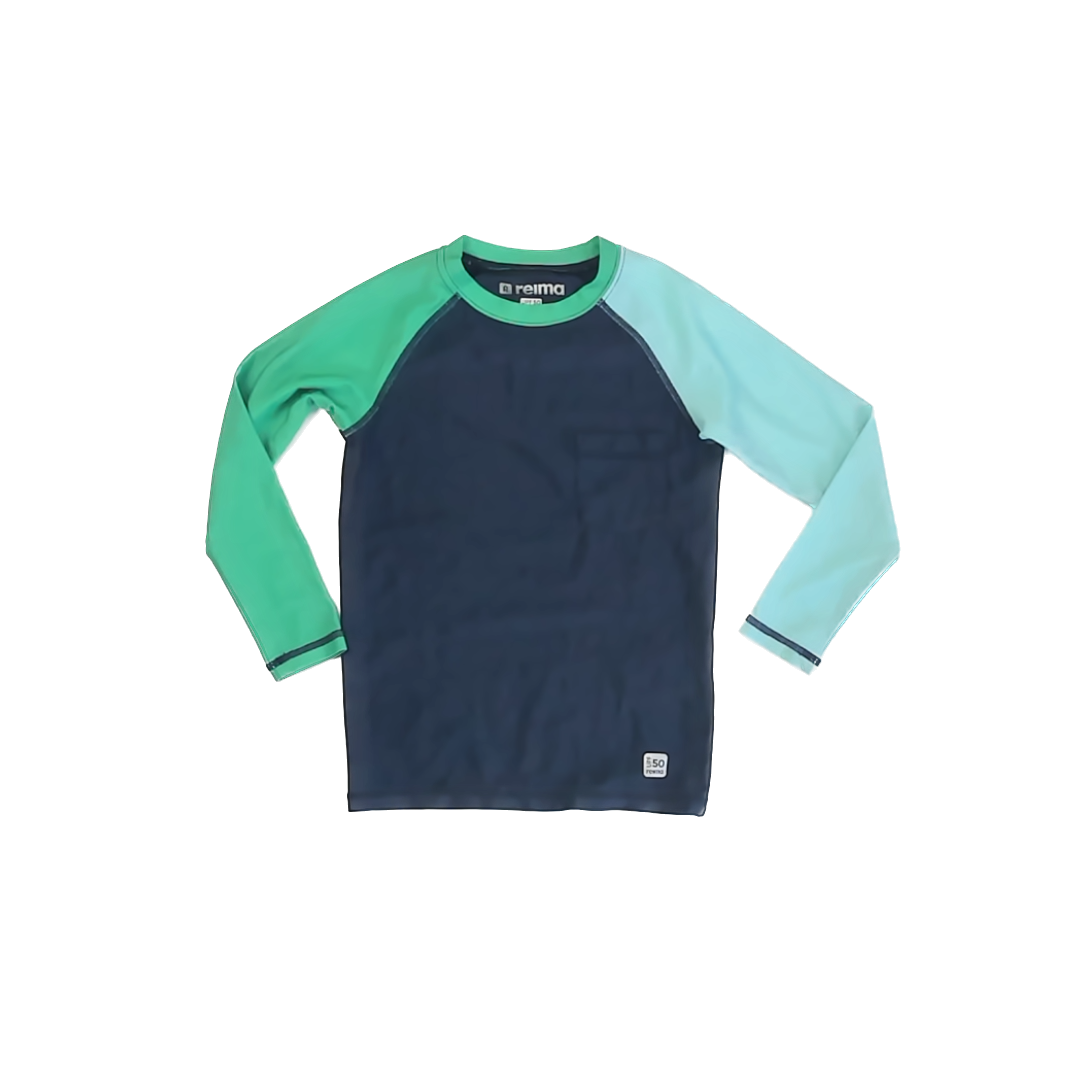Reima Boys Navy Colorblock Rashguard Size: EU 104 (4T) Navy Colorblock
