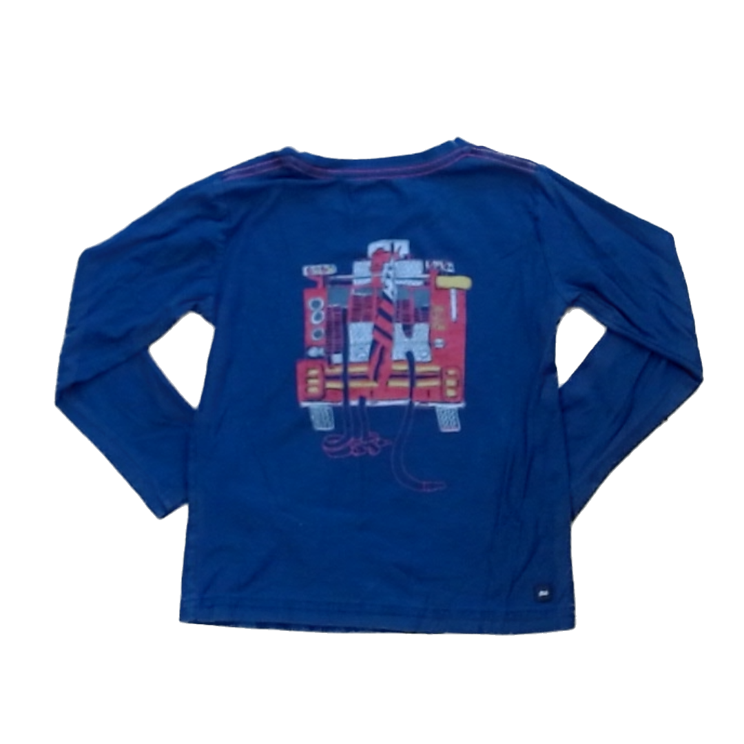 Tea Collection Boys Navy | Firetruck Long Sleeve Shirt Size: 6 Years Navy | Firetruck
