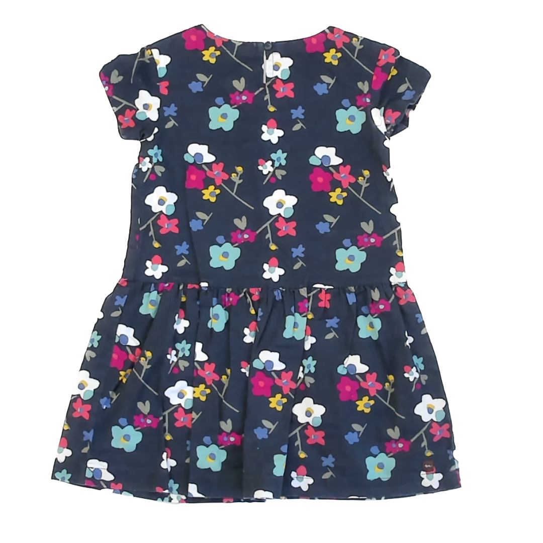 Tea Collection Girls Navy Floral | Short Sleeve Dress Size: 7 Years Navy Floral | Short Sleeve