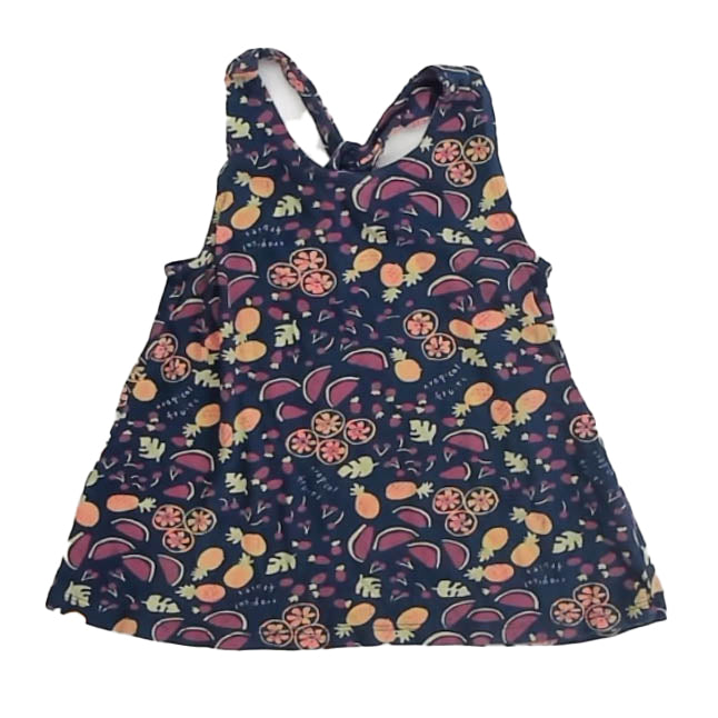 Gap Girls Navy Floral Tank Top Size: 6-7 Years Navy Floral