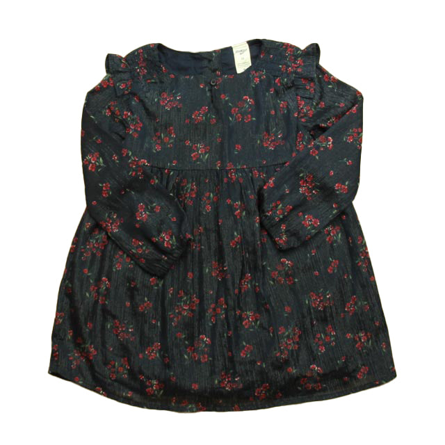 Osh Kosh Girls Navy Floral Dress Size: 3T Navy Floral