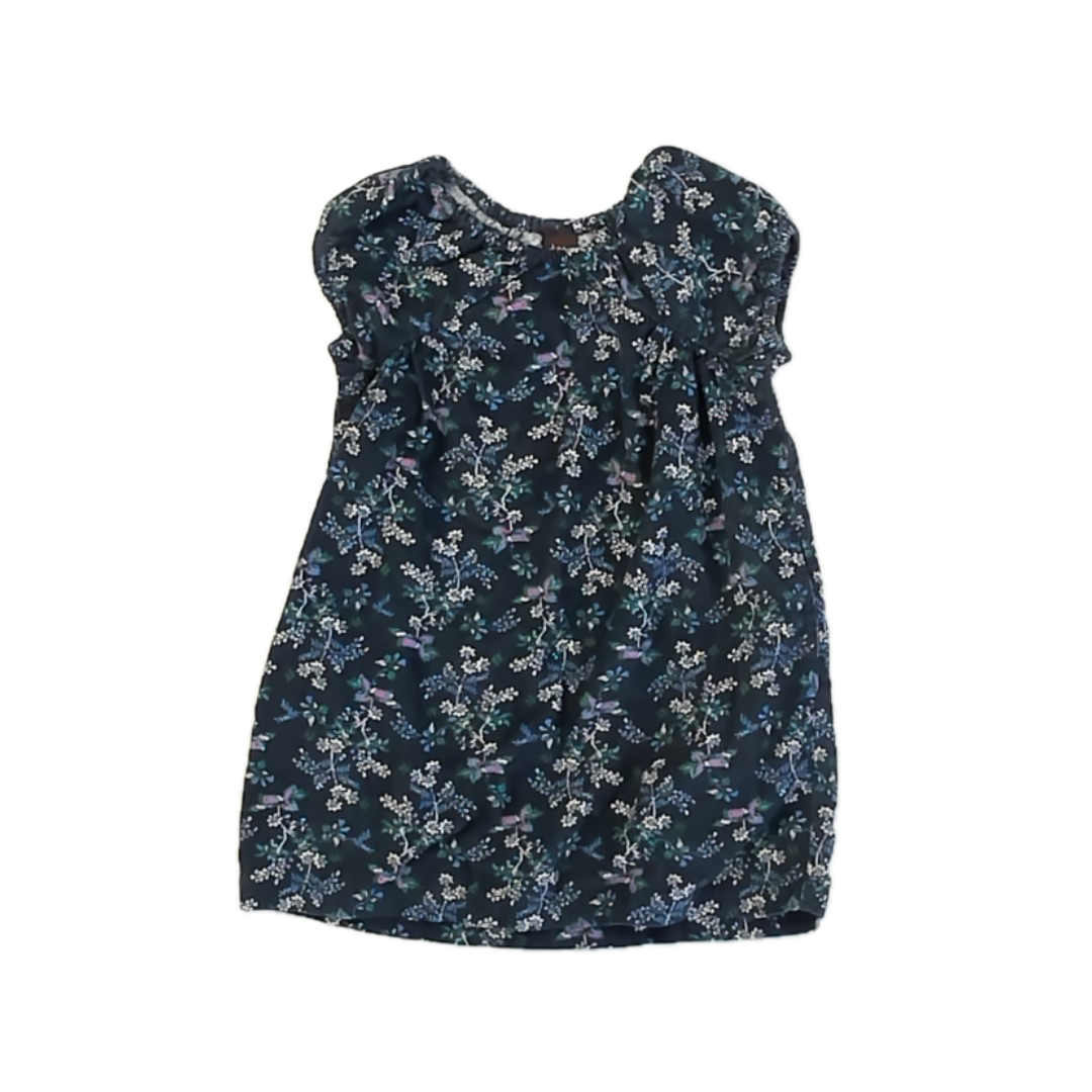 Tea Collection Girls Navy Floral Dress Size: 3T Navy Floral