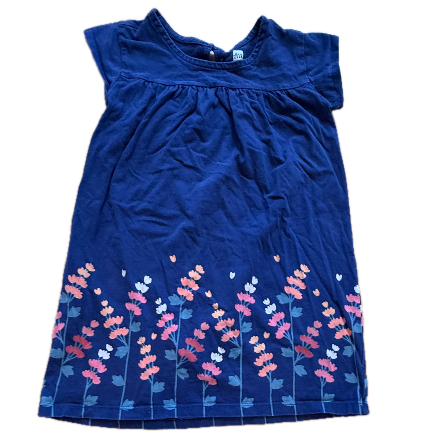 Tea Collection Girls Navy Floral Dress Size: 4T Navy Floral