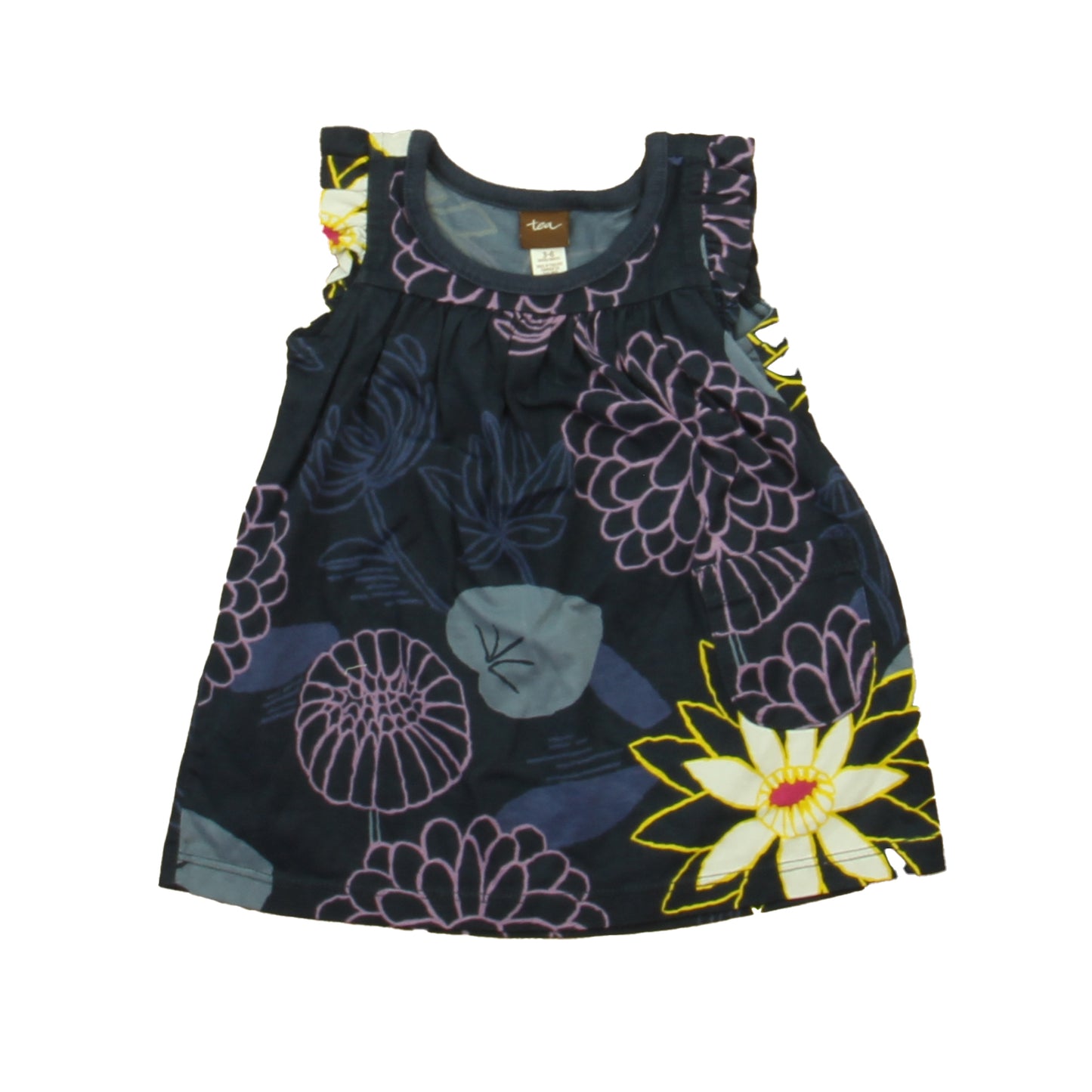 Tea Girls Navy Floral Dress Size: 3-6 Months Navy Floral