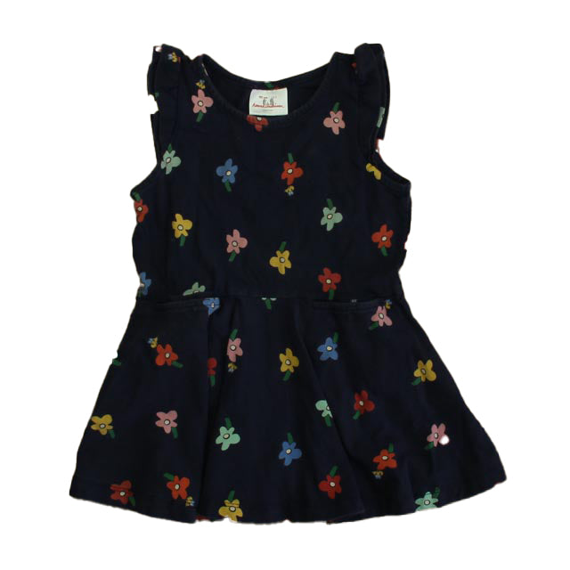 Hanna Andersson Girls Navy Floral Dress Size: 3T