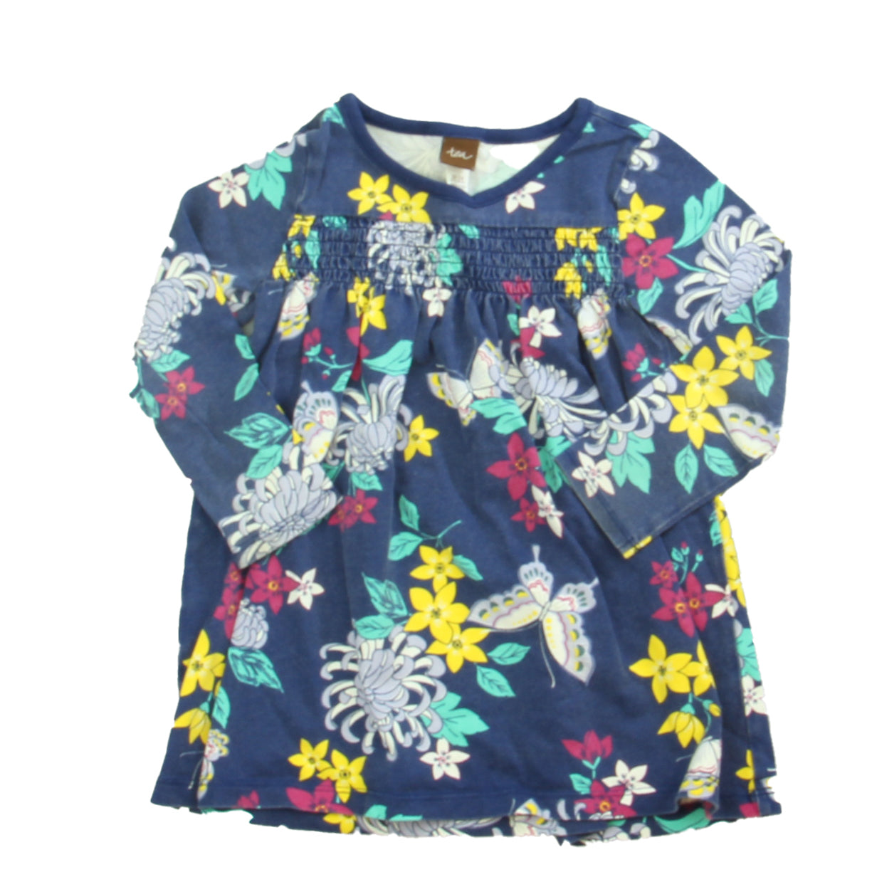 Tea Girls Navy Floral Dress Size: 18-24 Months Navy Floral