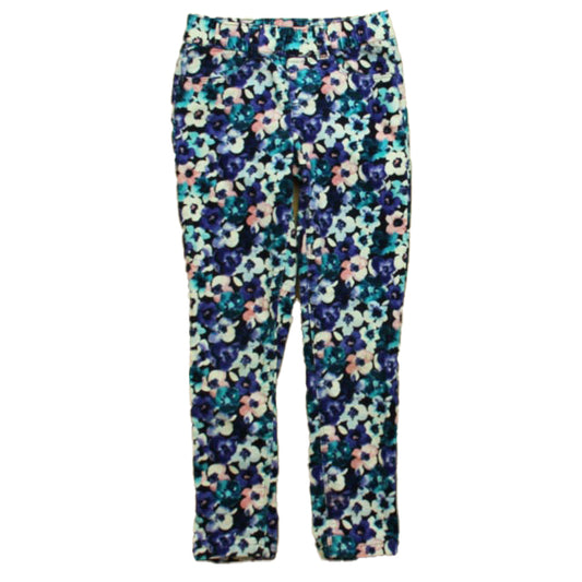 Gymboree Girls Navy Floral Corduroy Pants Size: 6 Years