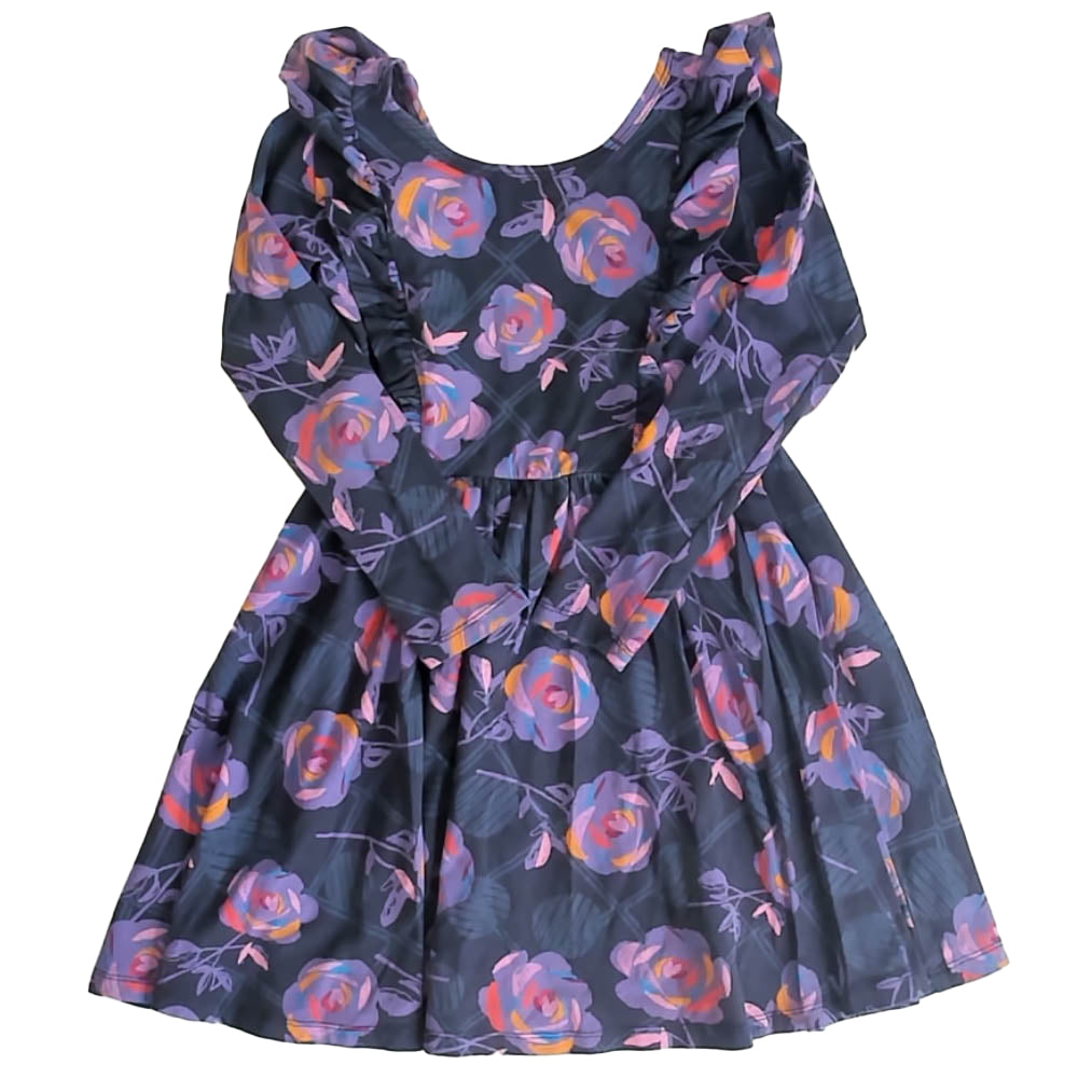Tea Collection Girls Navy Floral Dress Size: 6 Years Navy Floral