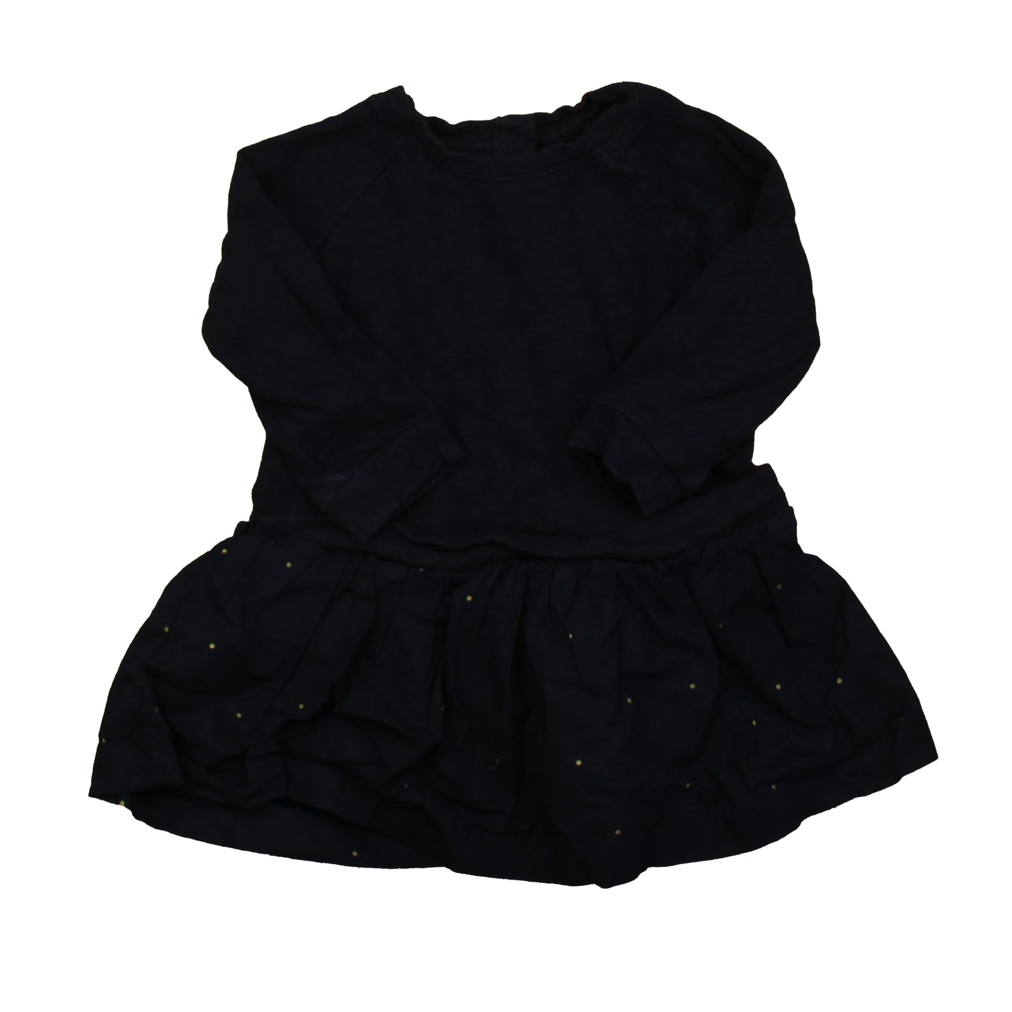 Gap Girls Navy | Gold Polka Dots Dress Size: 18-24 Months Navy | Gold Polka Dots