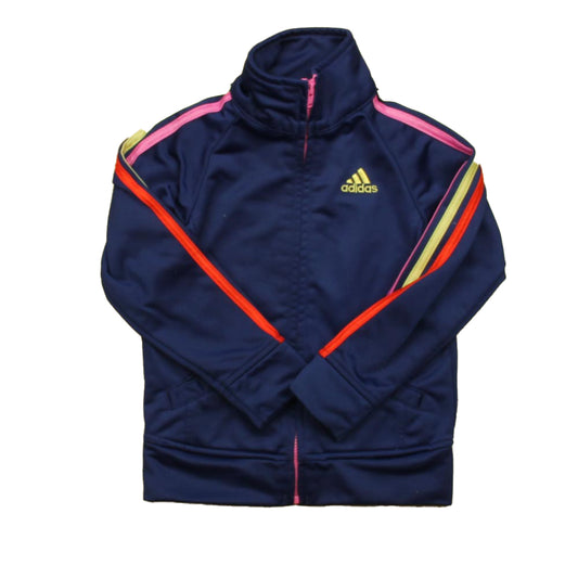 Adidas Girls Navy | Gold Stripe Jacket Size: 24 Months Navy | Gold Stripe