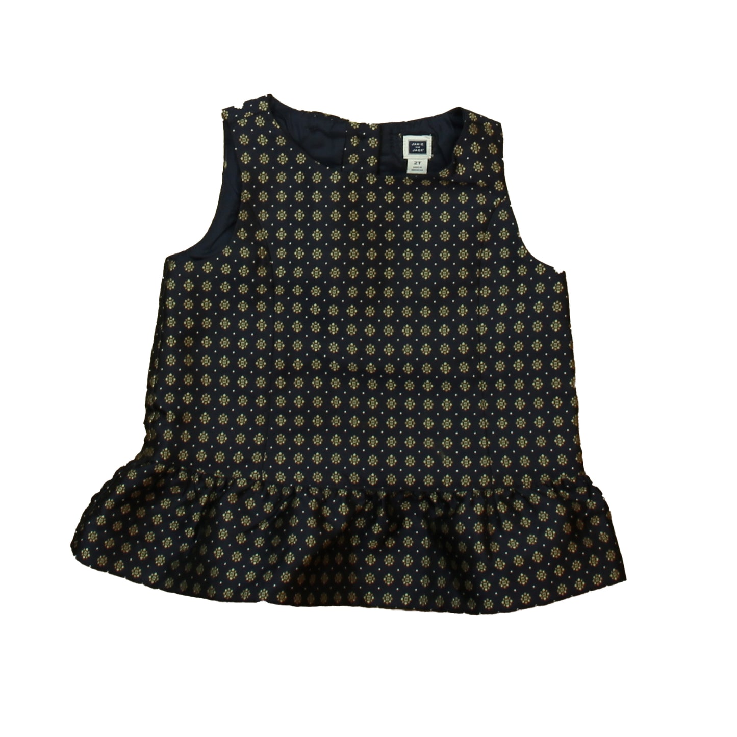 Janie and Jack Girls Navy | Gold Blouse Size: 2T Navy | Gold