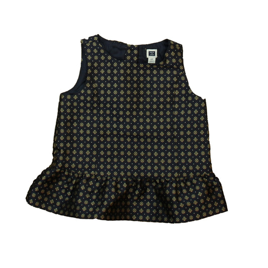 Janie and Jack Girls Navy | Gold Blouse Size: 2T Navy | Gold