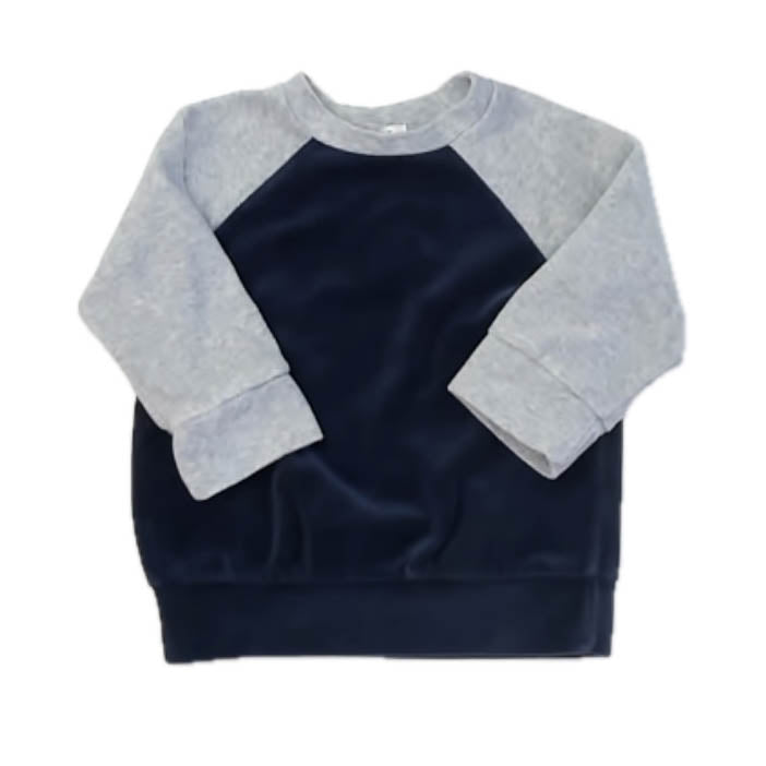 Joah Love Girls Navy | Gray Sweatshirt Size: 18 Months Navy | Gray
