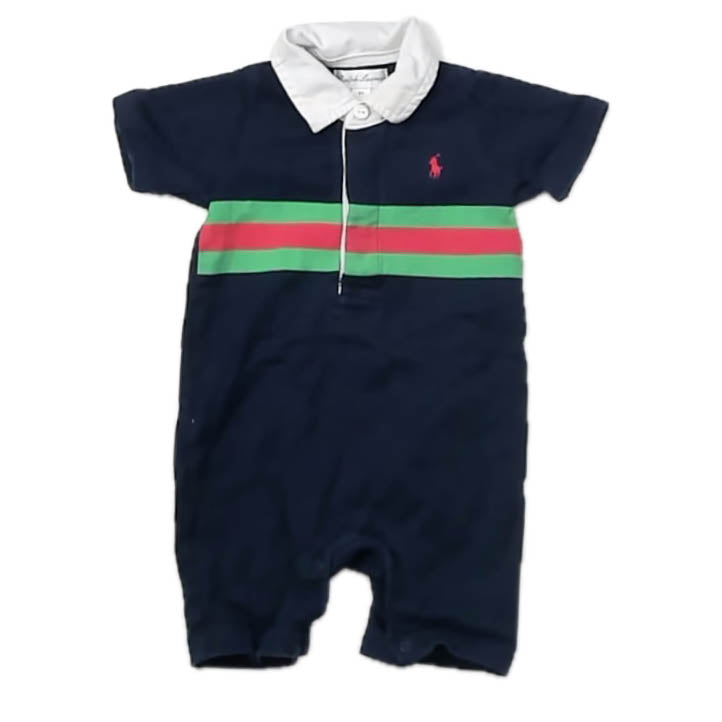 Ralph Lauren Boys Navy | Green Romper Size: 6 Months Navy | Green