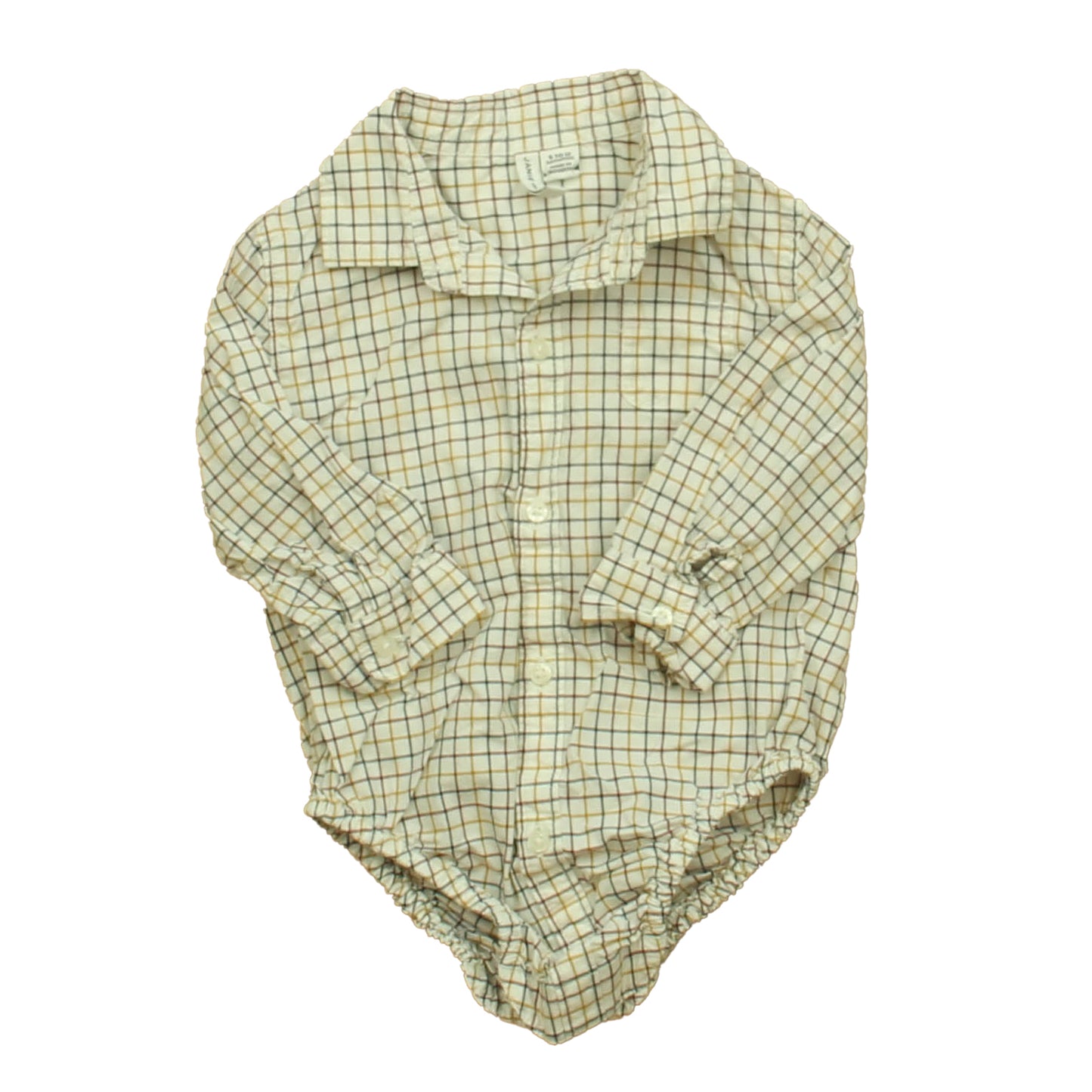 Janie and Jack Boys Navy | Maroon | Tan Plaid Onesie Size: 6-12 Months Navy | Maroon | Tan Plaid
