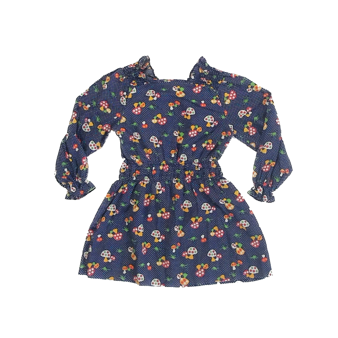 Young Editions Girls Navy Mushroom Dress Size: 5T Navy Mushroom
