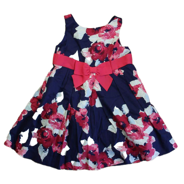 Janie and Jack Girls Navy | Pink Floral Dress Size: 18-24 Months Navy | Pink Floral