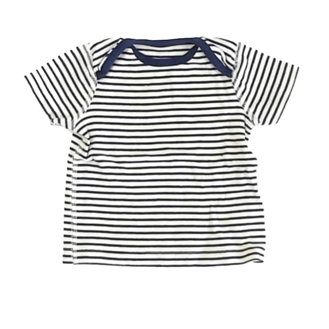 Moon & Back Boys Navy Stripe T-Shirt Size: 3-6 Months Navy Stripe