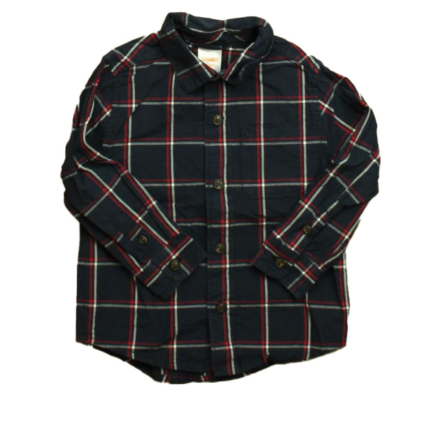 Gymboree Boys Navy Plaid Button Down Long Sleeve Size: 18-24 Months Navy Plaid