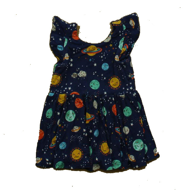 Macaron + Me Girls Navy Planets Dress Size: 6-12 Months Navy Planets
