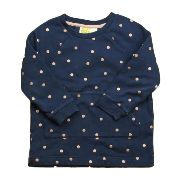 Boden Girls Navy Polka Dots Long Sleeve Shirt Size: 3-4T